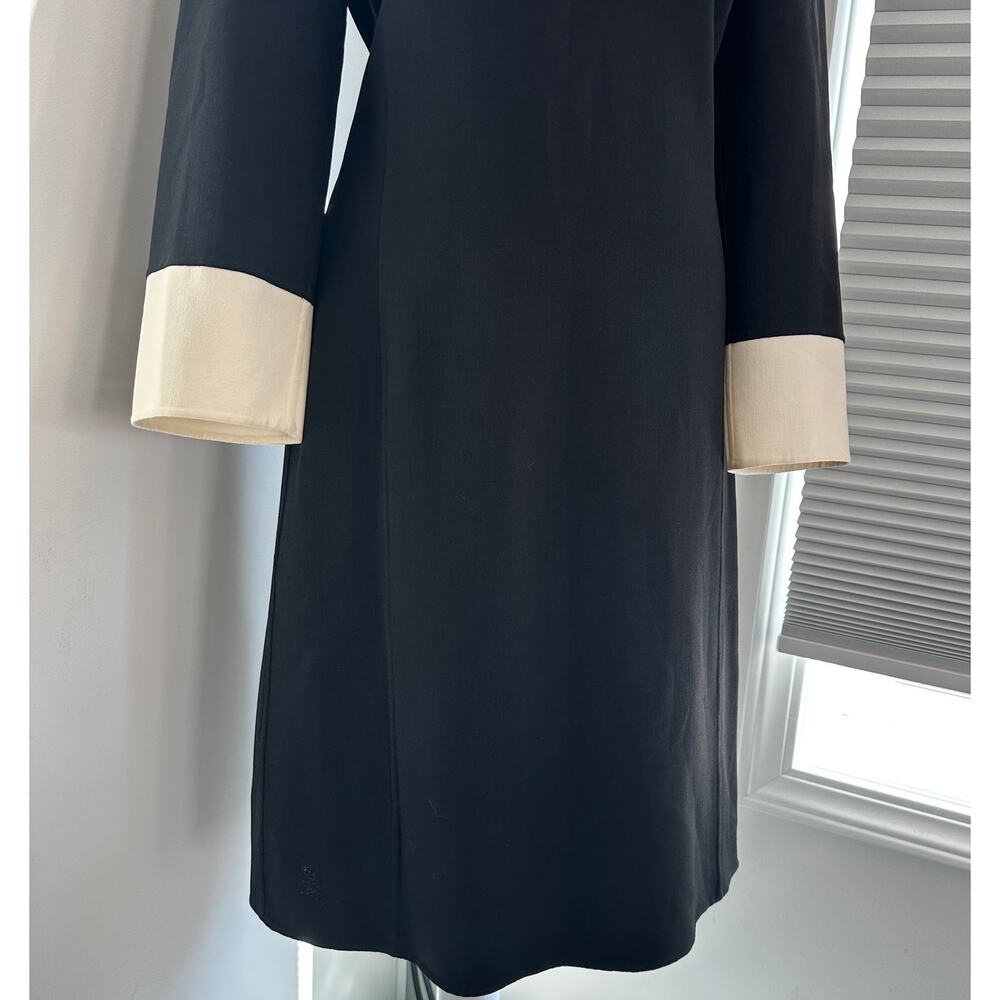 Michael Kors Collection Virgin Wool Black Dress Size 6 Knee Long Sleeve Italy - Picture 3 of 8